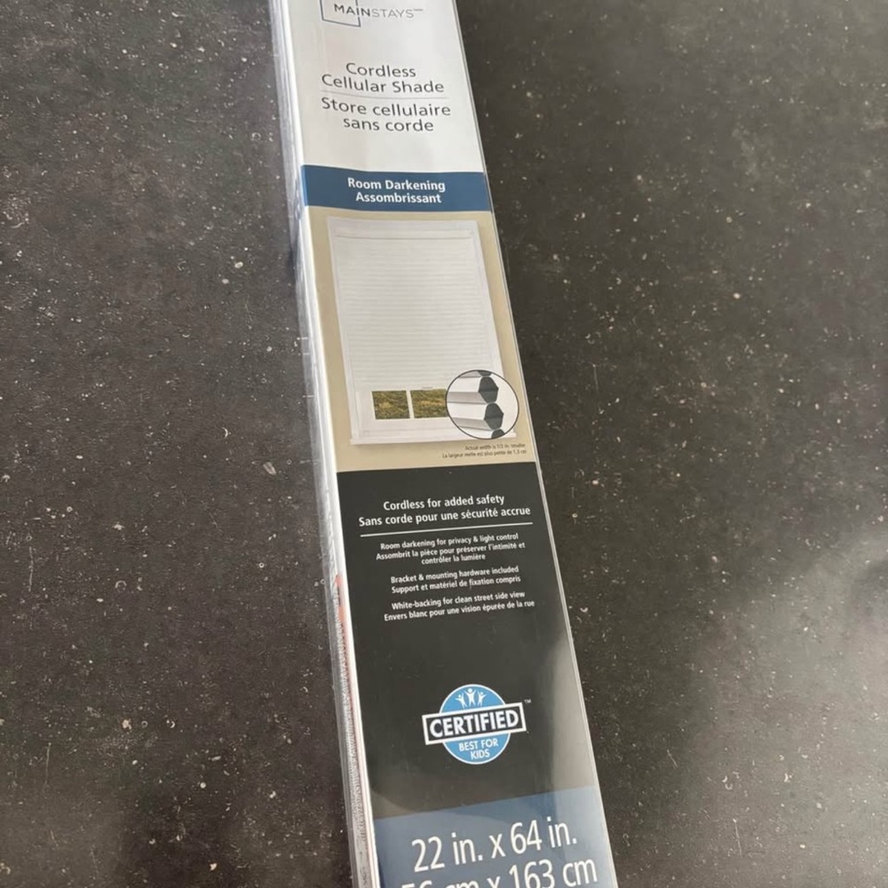 Mainstays Room Darkening Cordless Shade in White